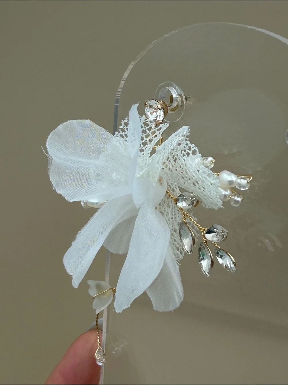 Heirloom Bridal Fleur White Floral Statement Earrings